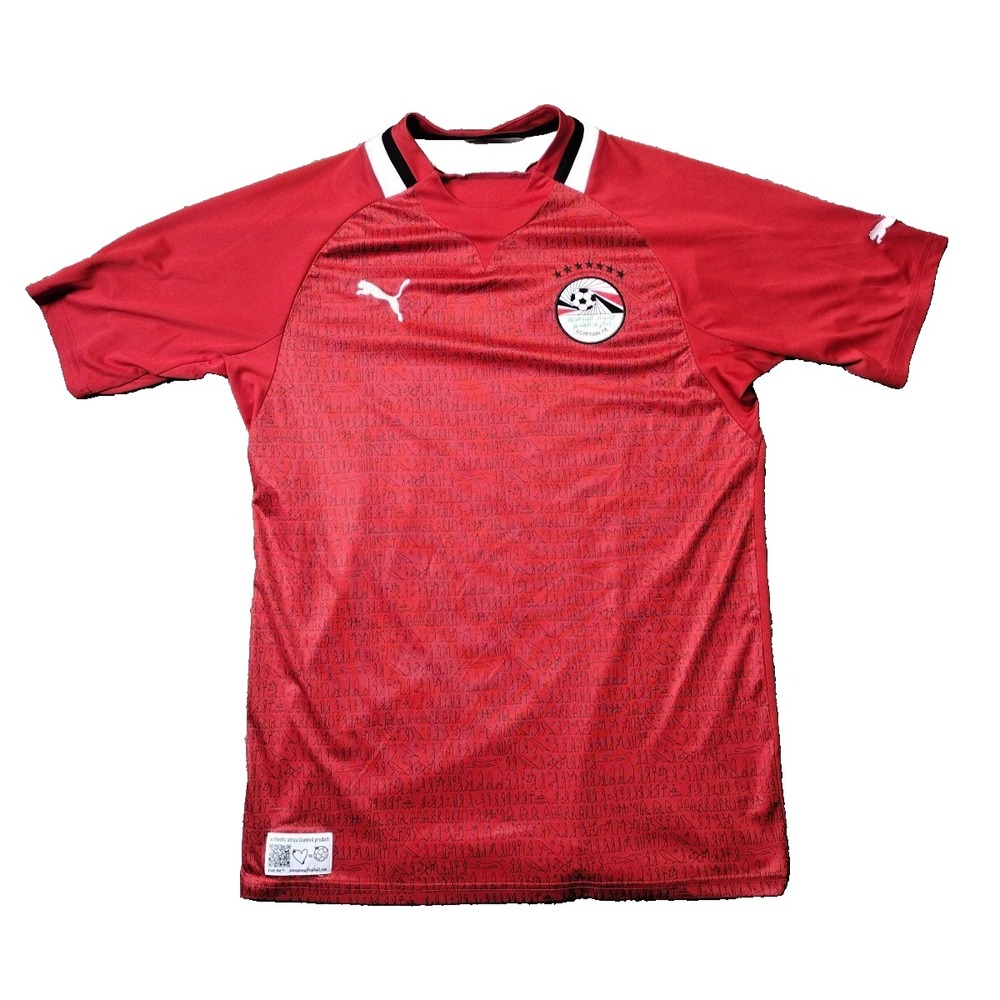 Puma Egyptian FA Men's Red Soccer Jersey Futbol Size L Dry Cell Authentic Africa
